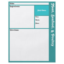 Recipe Page (Aqua) Personalized Flyer