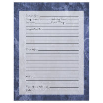 Recipe Page - Dark Blue Pattern Letterhead
