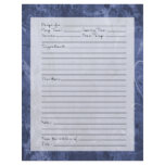 Recipe Page - Dark Blue Pattern Letterhead