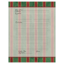 Recipe Page Family Christmas Cookbook Recipe Flyer Design
