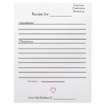 Recipe Pages for Combined Mothers Cookbooks Letterhead Template