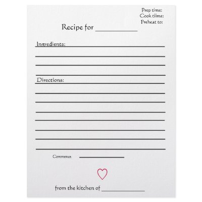 Recipe Pages for Combined Mothers Cookbooks Letterhead Template