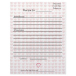 Recipe Pages for Combined Mothers Cookbooks Customized Letterhead