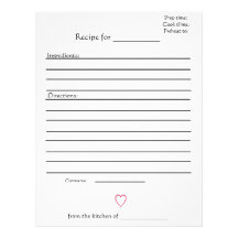 Recipe Pages for Combined Mothers Cookbooks Letterhead Template