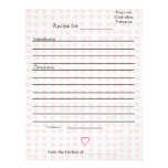 Recipe Pages for Combined Mothers Cookbooks Customized Letterhead