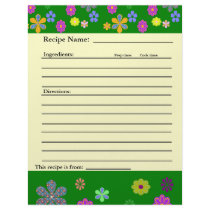 Recipe Pages for Family Favorites Binder letterhead