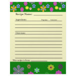 Recipe Pages for Family Favorites Binder Customized Letterhead