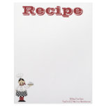 Recipe Paper- Kitchen Chef- Recipes Personalized Letterhead