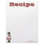 Recipe Paper- Kitchen Chef- Recipes Custom Letterhead
