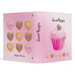 Recipe Photo Binder Pink Cupcake Heart