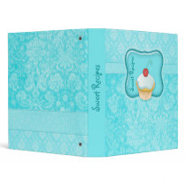 Recipe Photo Binder Turquoise Blue Cupcake