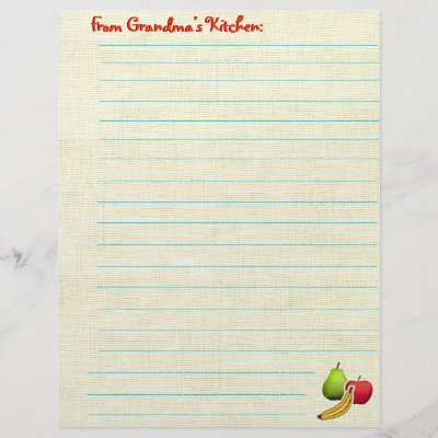 Recipe Sheet