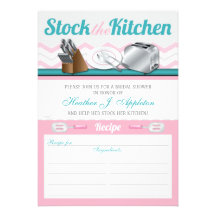 Recipe Stock the Kitchen Bridal Shower Invitations