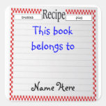 Recipe This Book Belongs To, Bookplate Sticker stickers