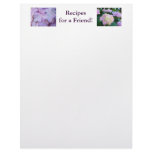 Recipes for a Friend! Letterhead Purple Hydrangeas