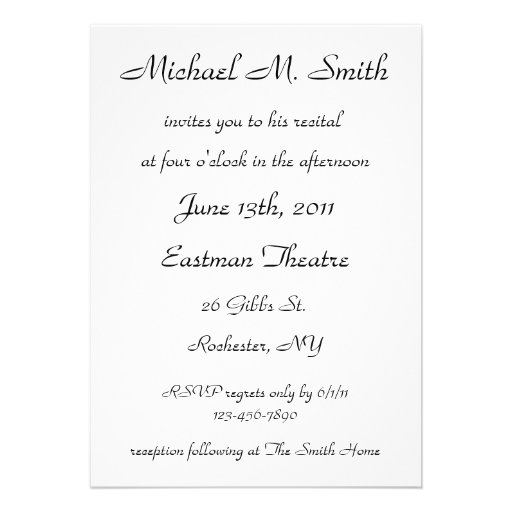 Recital Invitation - Violin