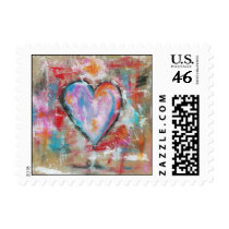 Reckless Heart Small Postage Stamps From Artwork