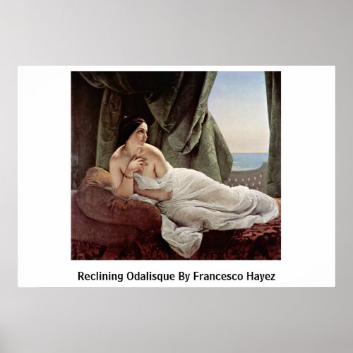 Reclining Odalisque By Francesco Hayez Print
