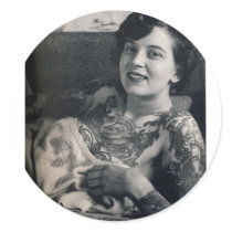 Reclining Tattooed Lady Stickers