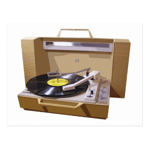 Record Player postcard