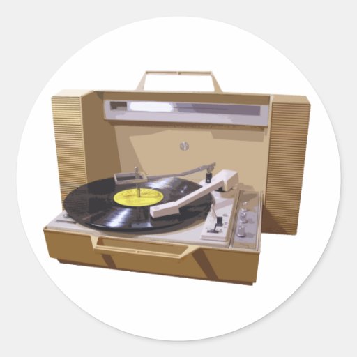 Record Player sticker Zazzle