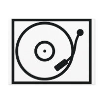 record player turntable icon postcards