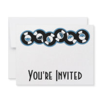 Record Row Blue invitations by atomic50s Record Row Blue invitations