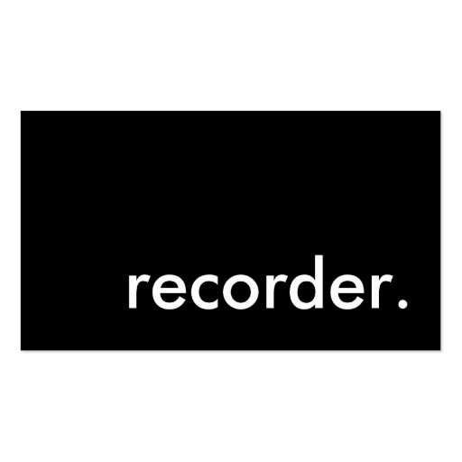 recorder. business cards