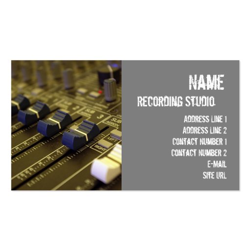 Recording Studio Business Card (front side)