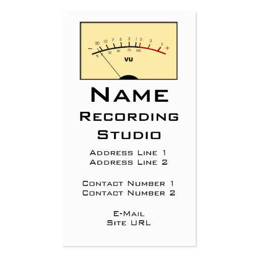 Recording Studio Business Card Pack Of Standard Business Cards Zazzle