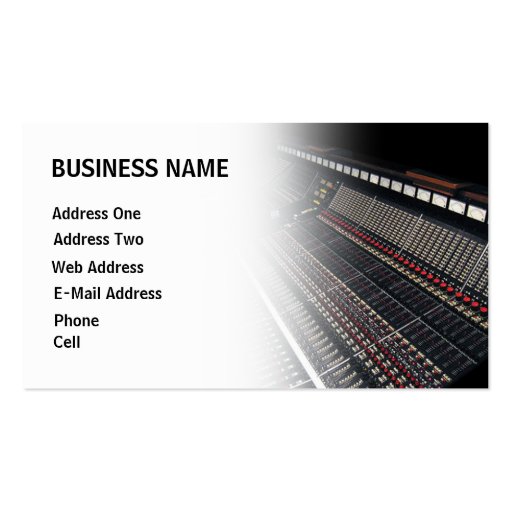 Recording Studio - Music Business Card (front side)