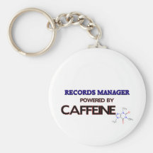 Records Manager Powered by caffeine Key Chains