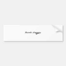 Records Manager Professional Job Bumper Stickers