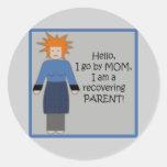 Recovering Mom Blue Sticker