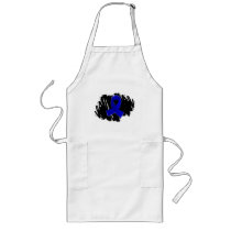 Rectal Cancer Blue Ribbon With Scribble Aprons