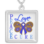 Rectal Cancer Butterfly Peace Love Cure Personalized Necklace