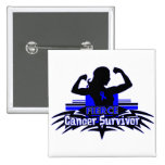 Rectal Cancer Fierce Cancer Survivor Pinback Buttons