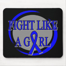 Rectal Cancer Fight Like A Girl Circular Mousepad
