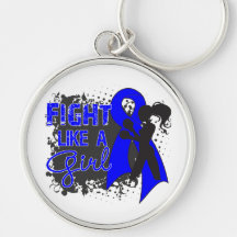 Rectal Cancer Fight Like A Girl Grunge Key Chain