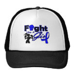 Rectal Cancer Fight Like A Girl Silhouette hats