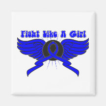 Rectal Cancer Fight Like A Girl Wings Magnets