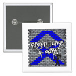 Rectal Cancer Graffiti Wall Fight Like A Girl buttons