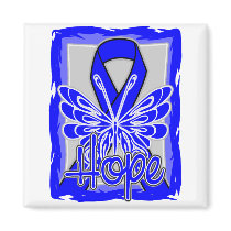 Rectal Cancer Hope Butterfly Portrait Magnet
