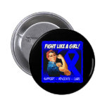 Rectal Cancer Rosie Riveter - Fight Like a Girl buttons