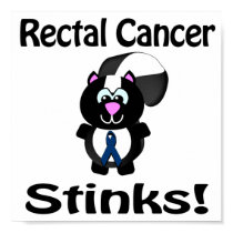 Rectal Cancer Stinks Skunk Awareness Design posters by animals4acause Rectal Cancer Stinks Skunk Awareness Design posters