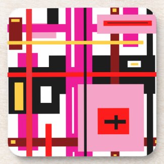 Rectangle Abstract Beverage Coasters