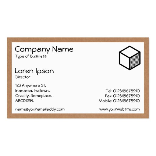 Rectangle - Cardboard Box Business Card Templates (front side)