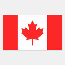 Rectangle sticker with Flag of Canada