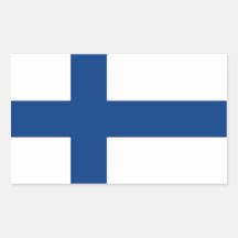 Rectangle sticker with Flag of Finland