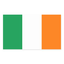 Rectangle sticker with Flag of Ireland stickers